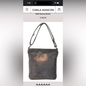 Carla Mancini Italian leather metallic bronze purse